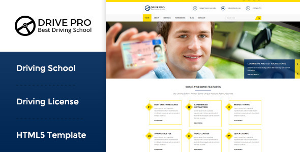 Drive Pro : Driving School HTML Template