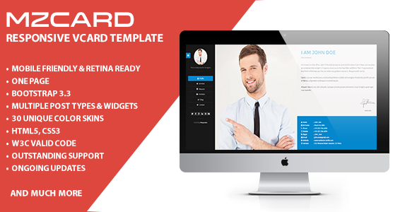 MilZinCard - Responsive vCard Template