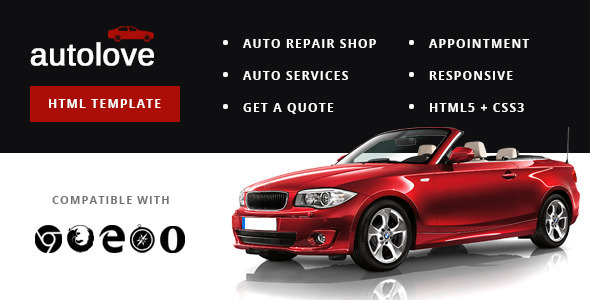 Autolove - Vehicle Repair Mechanic Shop Site Template