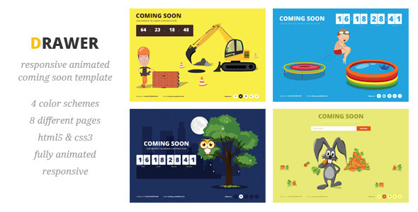 Drawer - Responsive Animated Coming Soon Template