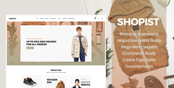 Shopist - Responsive Stylish Site eCommerce Template