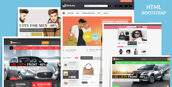 Rantasy - Fashion & Car Parts Shop eCommerce HTML Template