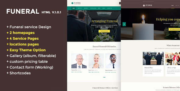 Funeral Caring Home Service Website Template