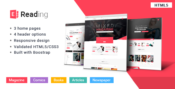 E-Reading Book Store HTML5 Theme