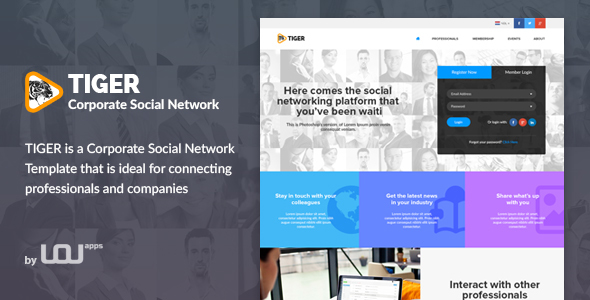 Tiger - Corporate Social Network HTML Template
