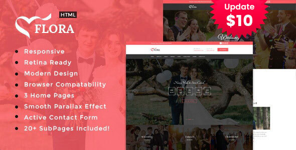 Flora - Responsive HTML Wedding Template