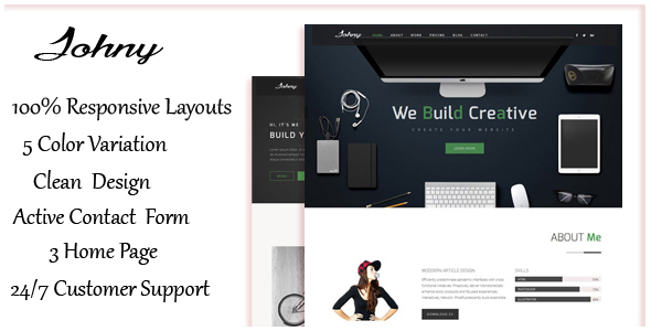 Johny - Responsive Resume / Personal Portfolio Template