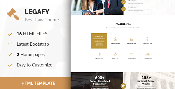 Legafy- Responsive HTML Law Template