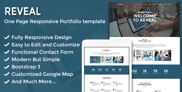 Reveal - Responsive One Page Portfolio Template