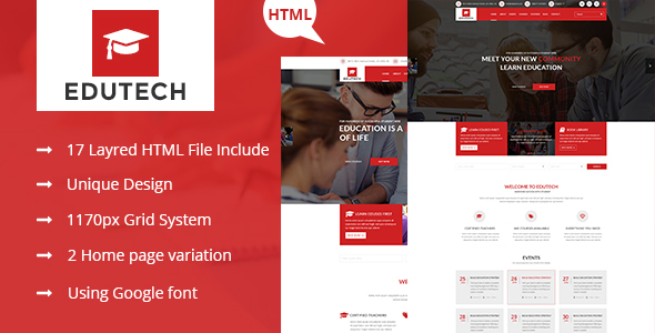 EDUTECH - Education, Course, Event & University Template
