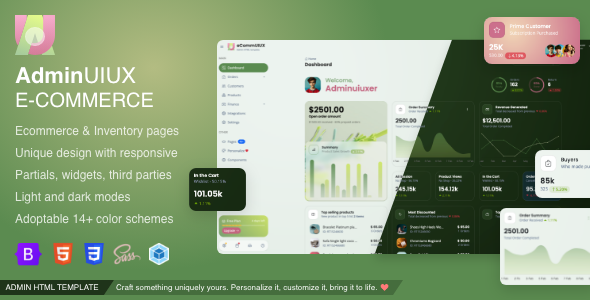 eCommUIUX Ecommerce & Inventory Admin Dashboard Bootstrap 5 HTML Temaplate