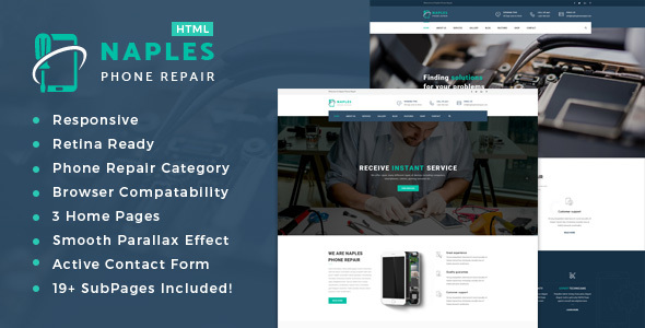 Naples - Phone, Computer Repair Shop Website Template