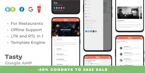 Tasty - AMP Restaurant Template