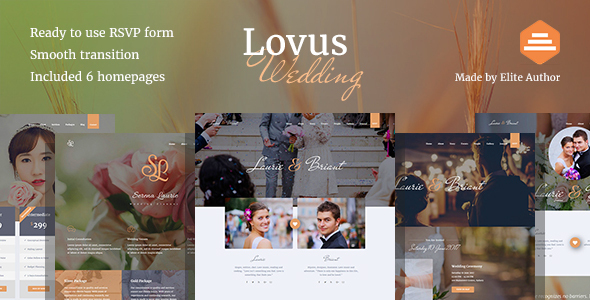 Wedding, Event and Wedding Planner Website Template - Lovus