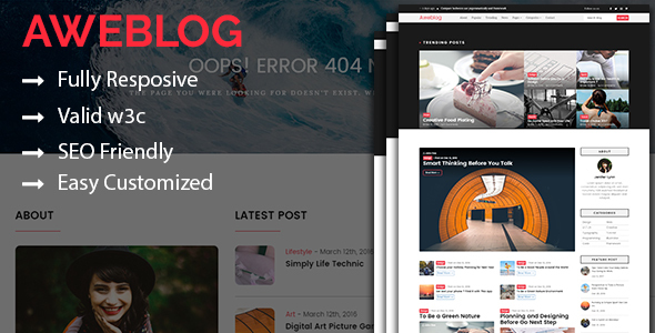 Aweblog - Responsive Personal Blog HTML Template