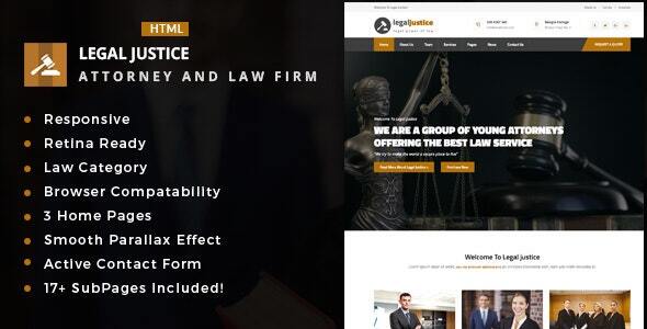 Legal Justice - Template for Lawyers Attorneys and Law Firm