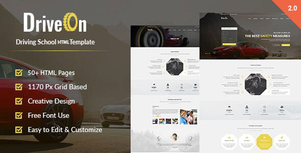 DriveOn – Driving School HTML Template