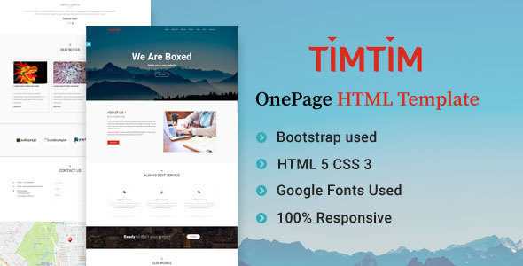 Timtim One Page Creative HTML Template