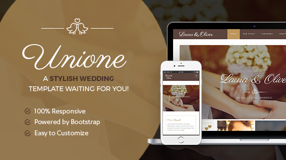 Unione Wedding | A Bride and Groom template