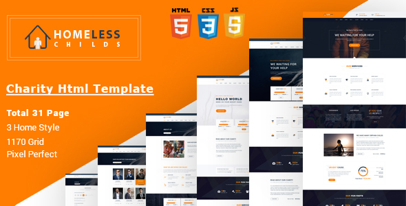 Homeless Childs - Charity HTML Template