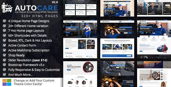AutoCare - Car Repair Shop HTML Template