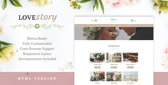 Love Story | Wedding and Event Planner Site Template