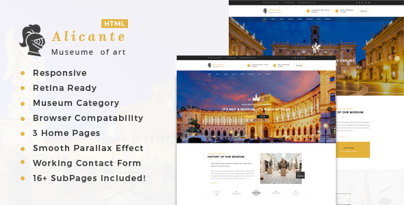 Alicante - Museum & Exhibition HTML Template