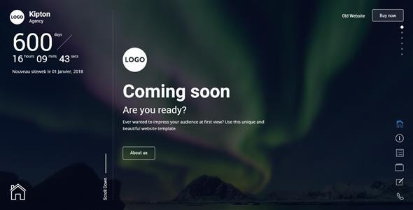 Kipton - Beautiful and Creative Website Template for Coming Soon Page