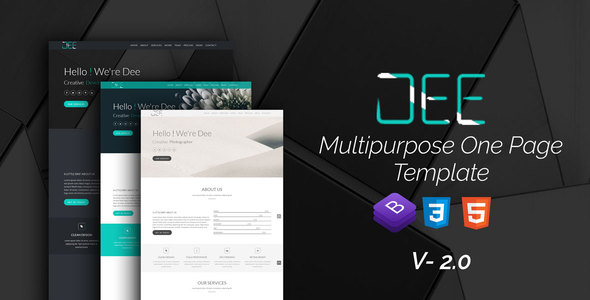 Dee Personal One Page multi color Portfolio Template