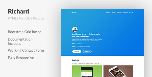 Richard — UX Designer Resume\Portfolio HTML Template