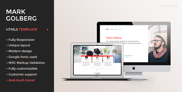 MG – Freelance Portfolio & Resume One Page HTML5 Template