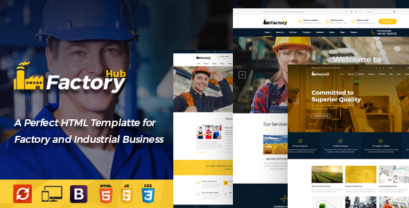Factory HUB - Engineering and Industrial HTML Template