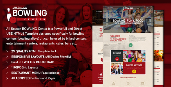 Bowling - Responsive HTML Template