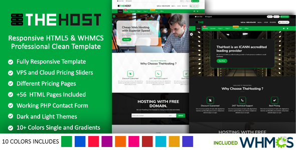 TheHost - Responsive HTML & WHMCS Latest Bootstrap   Web Hosting Premium Template
