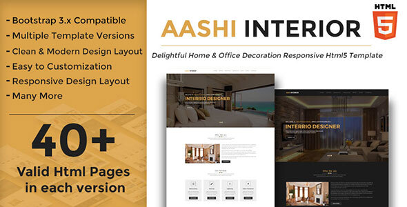 Aashi Interior - Responsive HTML Template for Home and Office Decoration