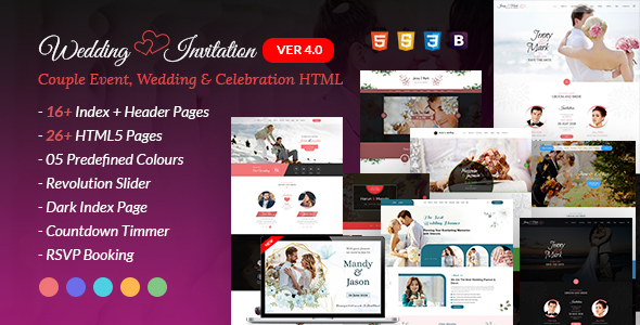 Wedding Event  - Wedding Invitation and Celebration HTML Template