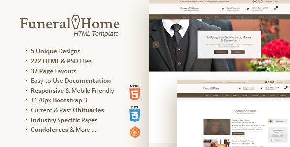 Funeral Home - Memorial Service & Church HTML Template