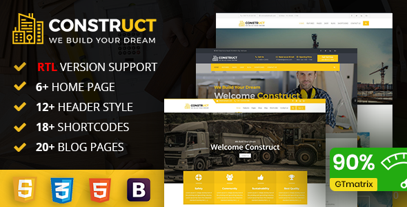 Construct : Construction, Building & Maintenance Business Template