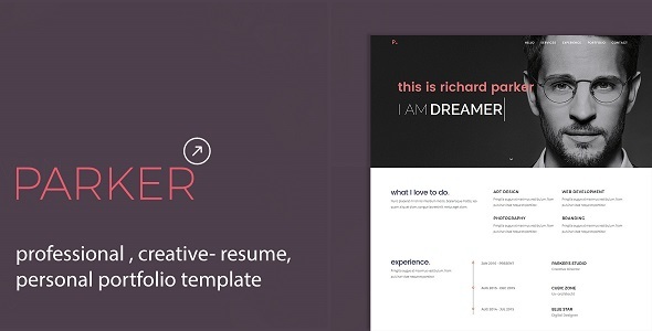 Parker | Personal Portfolio /CV / Resume Template