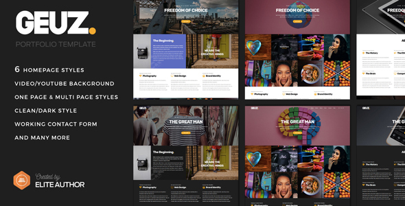 Geuz - Responsive One Page Portfolio HTML Template