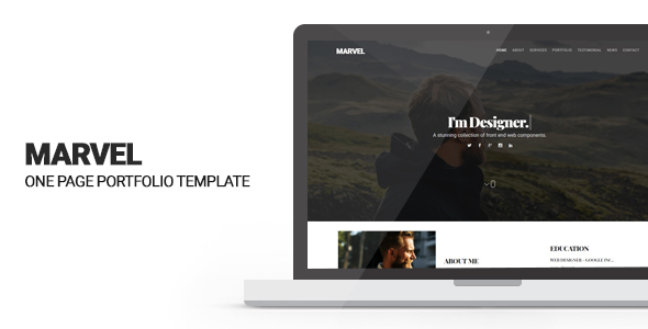 Marvel - Personal Portfolio Template