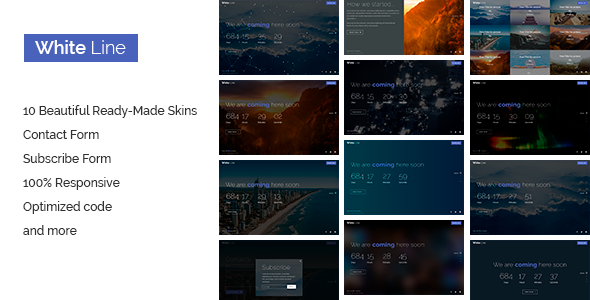 White Line - Responsive Coming Soon Page HTML