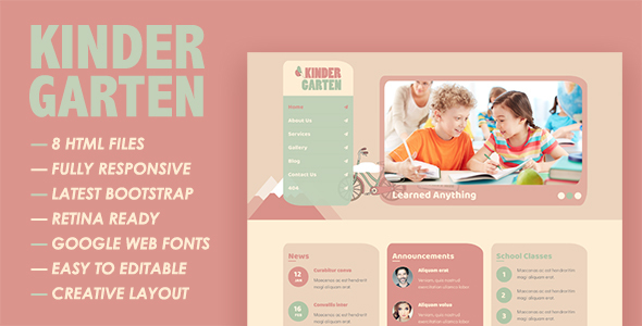 Kindergarten HTML Template