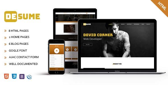 Desume - Onepage CV/Resume HTML Template