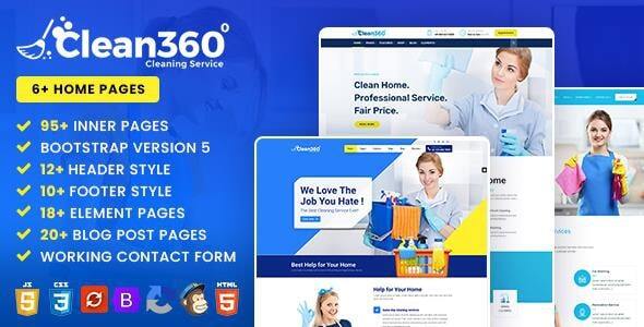 Clean360 - Cleaning, Pest Control Services Bootstrap HTML Website Template