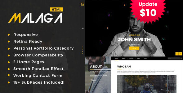 Malaga : Personal Portfolio HTML Template