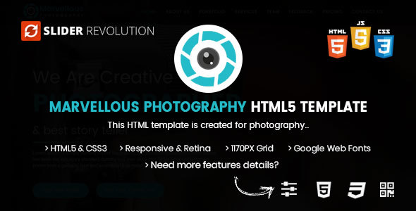 Photography HTML | Marvellous Photography Bootstrap 4