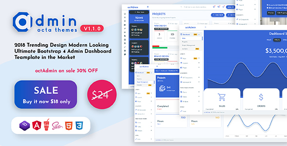 OctAdmin - Responsive Multipurpose Bootstrap 4 Admin Template