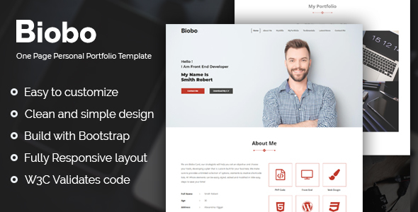 Biobo - Responsive One Page Personal Portfolio Template