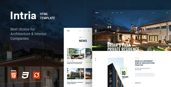Intria - Architecture and Interior HTML Template